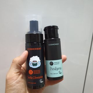 코스모먼트 부스티모 부스팅샴푸60ml + 비듬세정 진정샴푸50ml — 5점을 준 리뷰어가 2021년 11월 올린 사용 사진