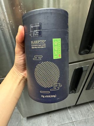 프리마인 자체 기업부설 연구소에서 찾아낸 건강한 수면의 비밀.  슬립토 플러스 30포 — 5점을 준 리뷰어가 2023년 7월 올린 사용 사진