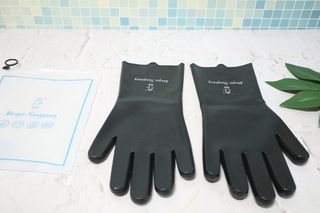 나무드 [매직싹싹] 고급형 친환경 실리콘 수세미 미끄럼방지 고무장갑 투명 1개 + 블랙 1개 캠핑용 야외 설거지 — 5점을 준 리뷰어가 2021년 9월 올린 사용 사진