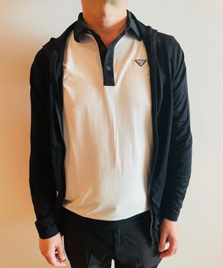 다운블로우 ~남자 버뮤다 7부 와이드 핀턱 트레이닝 반바지 ACC SS1001 — 5점을 준 리뷰어가 2025년 4월 올린 사용 사진