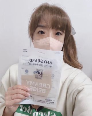 애니가드 셋업메베마스크 (대형 4컬러 + 중형 4컬러) — 5점을 준 리뷰어가 2022년 4월 올린 사용 사진