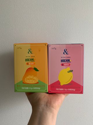 비타앤C 레몬맛, 망고맛 — 5점을 준 리뷰어가 2021년 8월 올린 사용 사진