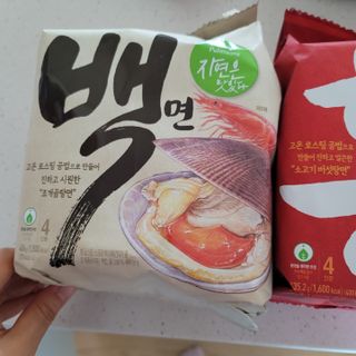 [풀무원] 자연은맛있다 정면, 백면, 홍면  세트 — 5점을 준 리뷰어가 2021년 4월 올린 사용 사진