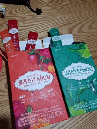 서울에프엔비 콜라스틴 3종 뷰티젤리스틱 45입 [ABC핏 15입 /  석류핏 15입 / 청스피루리나 15입] — 5점을 준 리뷰어가 2021년 7월 올린 사용 사진