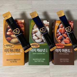 짜먹는 이지견과 짜먹는 이지아몬드, 짜먹는 이지허니피넛, 짜먹는 이지캐슈넛 각 10g X  10포 — 5점을 준 리뷰어가 2021년 2월 올린 사용 사진