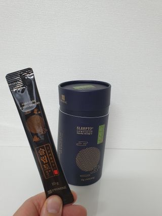 프리마인 자체 기업부설 연구소에서 찾아낸 건강한 수면의 비밀.  슬립토 플러스 30포 — 4점을 준 리뷰어가 2023년 5월 올린 사용 사진