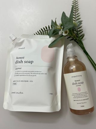 심플리오리빙 어니스트 주방세제 본품 500ml + 리필 900ml (코코넛향) — 5점을 준 리뷰어가 2022년 6월 올린 사용 사진