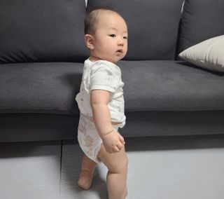 킨도 프리미엄 슈퍼드라이니스 밴드형 기저귀 — 5점을 준 리뷰어가 2021년 7월 올린 사용 사진