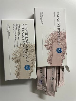 [유니자르] 엘라스틴 저분자 콜라겐95 + 칼라민 100 — 3.5점을 준 리뷰어가 2021년 11월 올린 사용 사진