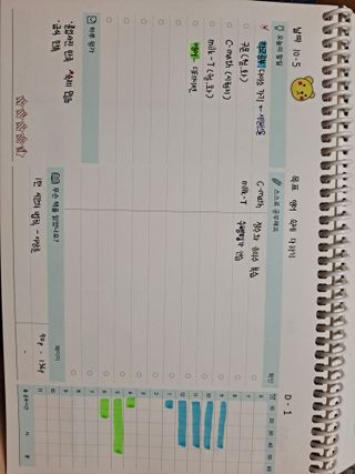 리훈 차일드라이크 초등학생 스터디 플래너 — 5점을 준 리뷰어가 2021년 10월 올린 사용 사진