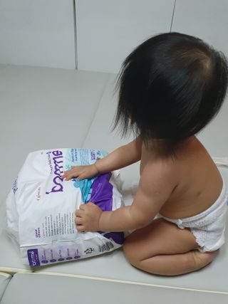 오브맘 밤 프리미엄 아기 기저귀 팬티형 밴드형 — 5점을 준 리뷰어가 2020년 12월 올린 사용 사진