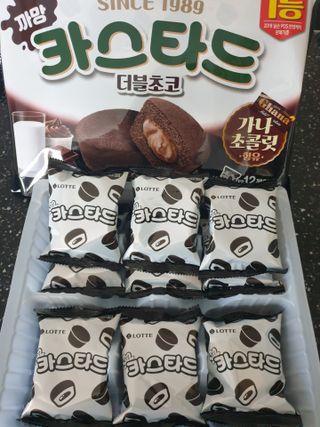 롯데제과 까망카스타드 더블초코 — 5점을 준 리뷰어가 2021년 5월 올린 사용 사진