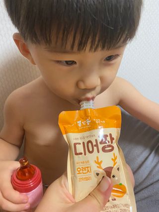 [몸엔용] 우리 아이 건강간식, 달콤한 녹용곤약젤리 디어팡 4종 — 5점을 준 리뷰어가 2021년 9월 올린 사용 사진
