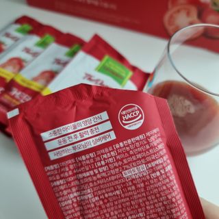제이제이바이오 더단마토 프리미엄주스 100ml 30팩입 - 무설탕 스테비아 토마토즙 — 5점을 준 리뷰어가 2021년 11월 올린 사용 사진