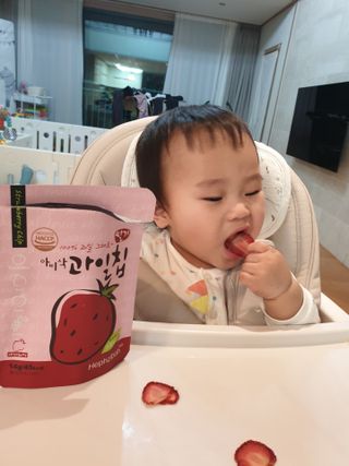 아비삭과일칩 5종 /딸기,사과,배,귤,무화과 5종 — 4점을 준 리뷰어가 2021년 4월 올린 사용 사진