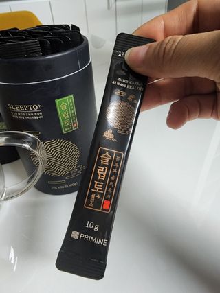 프리마인 자체 기업부설 연구소에서 찾아낸 건강한 수면의 비밀.  슬립토 플러스 30포 — 4점을 준 리뷰어가 2022년 5월 올린 사용 사진