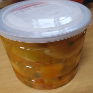 셰프애찬 단호박 백김치 1kg — 4.5점을 준 리뷰어가 2022년 10월 올린 사용 사진
