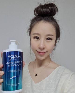 헤어플러스 단백질탈모샴푸 500ml+단백질본드앰플 145ml — 5점을 준 리뷰어가 2021년 3월 올린 사용 사진