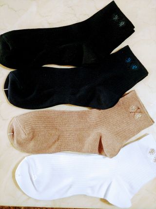 [사이즈가 있는 양말 필로이] 남/여 골지 발목 양말 4족 세트 남【S, M, L, XL】여【S, M, L】_컬러 랜덤 — 5점을 준 리뷰어가 2022년 6월 올린 사용 사진