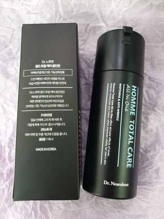 Dr.느루벗 느루벗 옴므 토탈 케어 올인원 118ml 남자 남성 스킨 로션 에센스 크림 화장품 — 5점을 준 리뷰어가 2021년 5월 올린 사용 사진