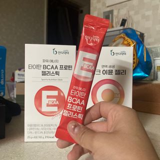 인디닥터 면역 생생 핑크 이뮨 젤리 + 타이탄 BCAA 프로틴 젤리스틱 — 4.5점을 준 리뷰어가 2022년 4월 올린 사용 사진