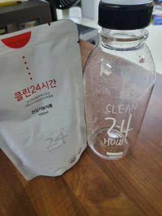 클린24시간 1BOX(5포) + 전용보틀(500ml) — 5점을 준 리뷰어가 2022년 12월 올린 사용 사진