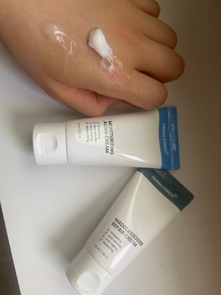 더마포레스트 마데카소사이드 리페어 크림,  모이스처라이징 아쿠아크림 — 5점을 준 리뷰어가 2021년 8월 올린 사용 사진