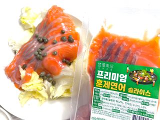 밸런스 다이어트랩 밸다랩 프리미엄 훈제연어 슬라이스 120g — 5점을 준 리뷰어가 2023년 5월 올린 사용 사진