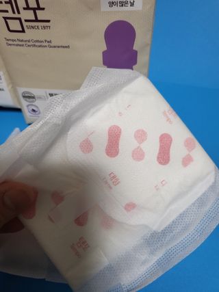 나우[템포] 템포 패드 내추럴 순면 생리대 SET(중형 슬림 + 대형 + 라이너) — 5점을 준 리뷰어가 2024년 5월 올린 사용 사진