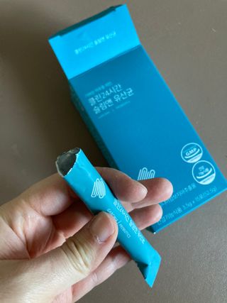 클린24시간 슬림앤유산균 1박스 (3.5g X 15포) — 4점을 준 리뷰어가 2022년 10월 올린 사용 사진