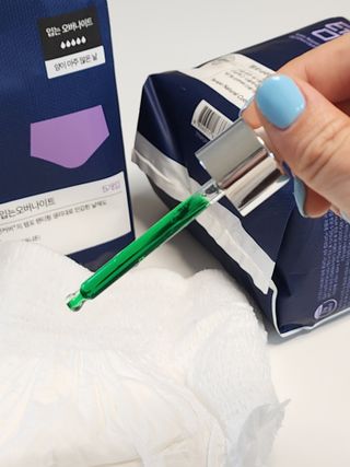 N[템포 ] 패드 내추럴 순면 입는 오버나이트 5P * 2개 — 4.5점을 준 리뷰어가 2024년 2월 올린 사용 사진