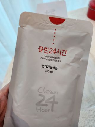 클린24시간 1BOX(5포) + 전용보틀(500ml) — 4점을 준 리뷰어가 2022년 8월 올린 사용 사진