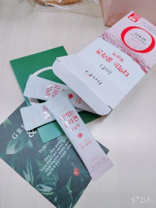 [음료수 대신 가능!]  빠르게 흡수되는 아임오 타먹는 콜라겐 1박스 — 5점을 준 리뷰어가 2023년 3월 올린 사용 사진