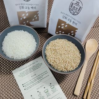 고림상점 풍부한 햇살과 바닷바람이 키우는 강화 교동 쌀 [백미1kg, 현미 1kg] 세트 — 5점을 준 리뷰어가 2021년 12월 올린 사용 사진
