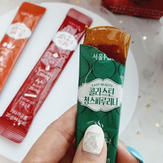 서울에프엔비 콜라스틴 3종 뷰티젤리스틱 45입 [ABC핏 15입 /  석류핏 15입 / 청스피루리나 15입] — 5점을 준 리뷰어가 2021년 7월 올린 사용 사진
