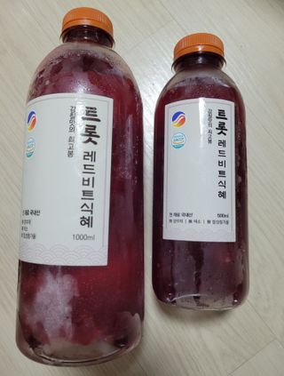 트롯전통식혜 트롯레드비트식혜 1리터 +500리터 — 5점을 준 리뷰어가 2021년 5월 올린 사용 사진