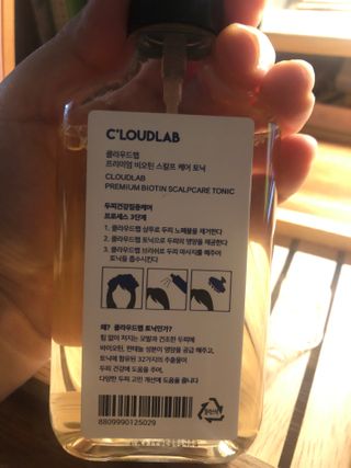클라우드랩 프리미엄 비오틴 스칼프 케어 토닉 — 3.5점을 준 리뷰어가 2021년 5월 올린 사용 사진