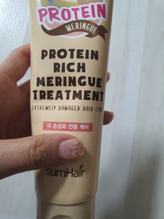 썸헤어 / SUMHAIR 썸헤어 프로틴 리치 머랭 트리트먼트 극손상모 전용 케어 — 5점을 준 리뷰어가 2021년 4월 올린 사용 사진