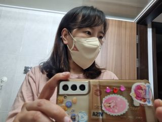 아이엘이 ILE 친환경 새부리형 방수 마스크 — 4.5점을 준 리뷰어가 2022년 4월 올린 사용 사진
