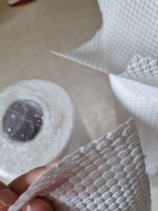 부직포나라 중금속유해물질ZERO 뜯어쓰는 주방 일회용수세미 60매 2매 — 4점을 준 리뷰어가 2022년 9월 올린 사용 사진