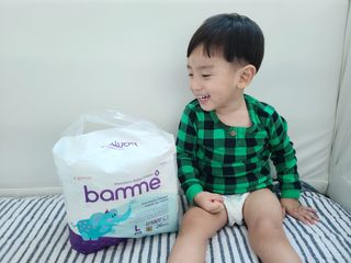 오브맘 밤 프리미엄 아기 기저귀 팬티형 밴드형 — 5점을 준 리뷰어가 2020년 12월 올린 사용 사진