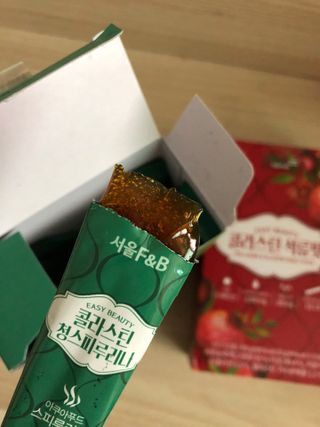 서울에프엔비 콜라스틴 3종 뷰티젤리스틱 45입 [ABC핏 15입 /  석류핏 15입 / 청스피루리나 15입] — 5점을 준 리뷰어가 2021년 9월 올린 사용 사진