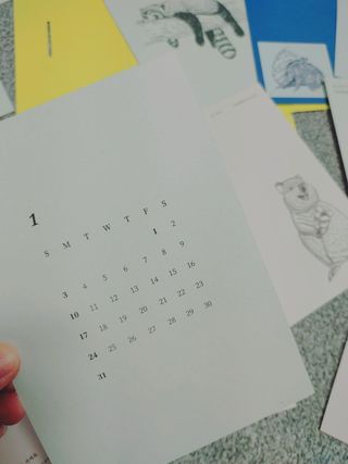 콜린스 2021 엽서 캘린더와 마스킹 테이프 3종 — 5점을 준 리뷰어가 2020년 12월 올린 사용 사진