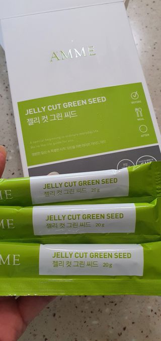 아므_이너뷰티 아므 젤리 컷 그린 씨드 10개입 — 4점을 준 리뷰어가 2021년 3월 올린 사용 사진