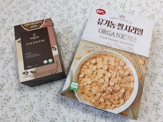 씨알푸드 유기농 쌀 시리얼 390g + 갓 구운 유기농 발아통곡물 150g — 4점을 준 리뷰어가 2022년 1월 올린 사용 사진