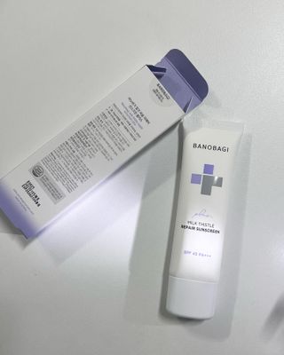 바노바기 코스메틱 바노바기 밀크씨슬 리페어 시카 선스크린 플러스 50ml — 5점을 준 리뷰어가 2023년 3월 올린 사용 사진