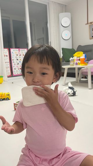 디어엘로디 오가닉 무표백 건티슈 — 5점을 준 리뷰어가 2022년 8월 올린 사용 사진