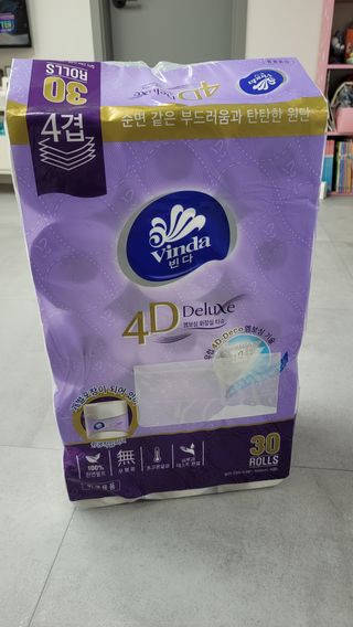 빈다 4Deluxe 4겹 엠보싱 롤 화장지 — 5점을 준 리뷰어가 2022년 3월 올린 사용 사진