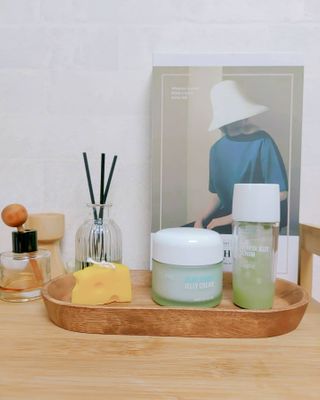 김정문알로에 큐어 큐어 알로에 리프레쉬 젤리 세럼, 큐어 알로에 하이드로 젤리 크림 — 5점을 준 리뷰어가 2021년 2월 올린 사용 사진