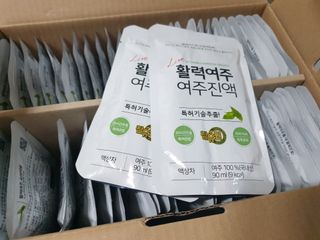 참유원 특허제조 활력 여주진액 여주즙 50포 — 5점을 준 리뷰어가 2022년 1월 올린 사용 사진